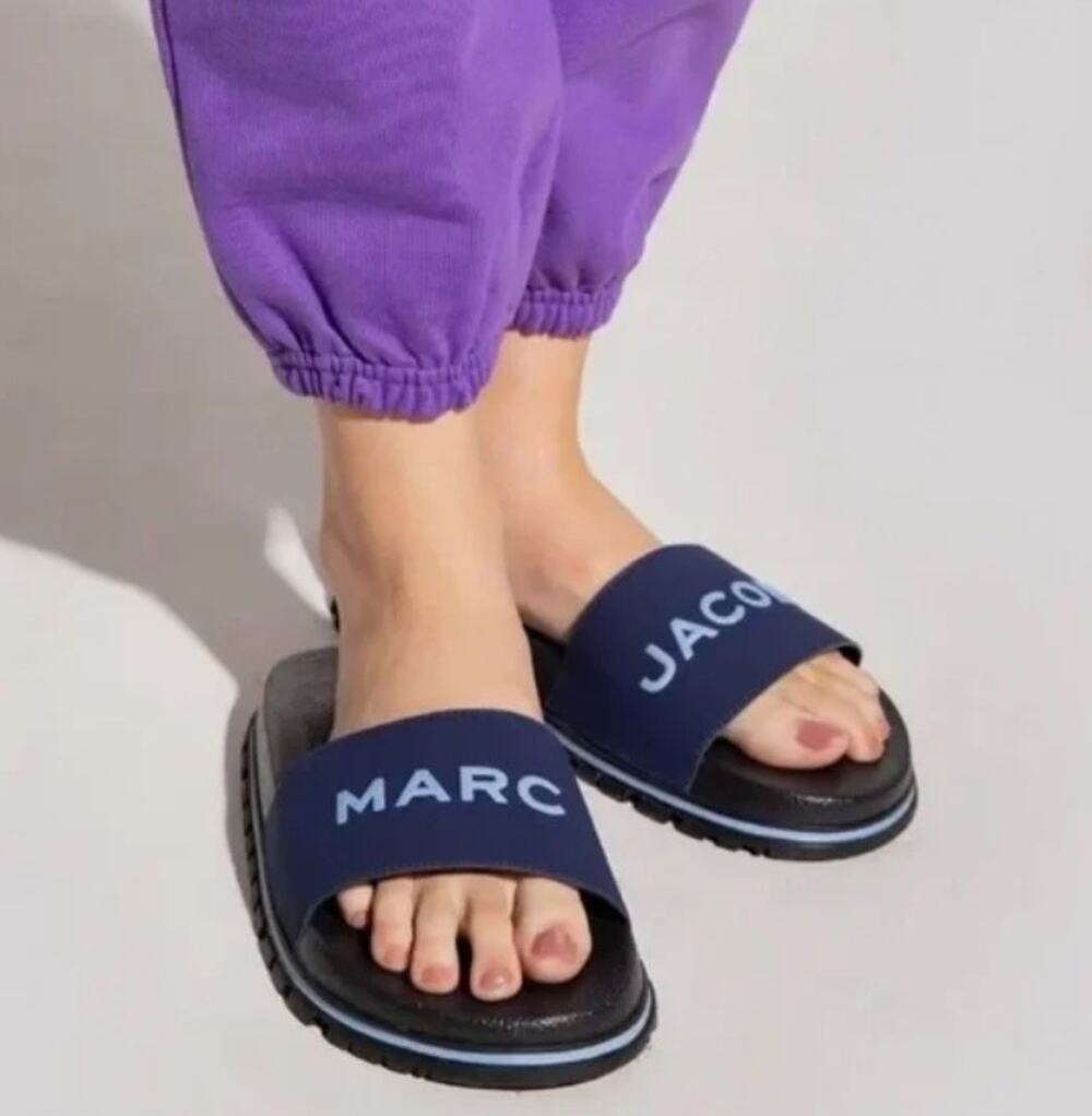 Copied - NEW! Marc Jacobs The Slide Navy Blue Sandal Shoe Flip Flop - 9